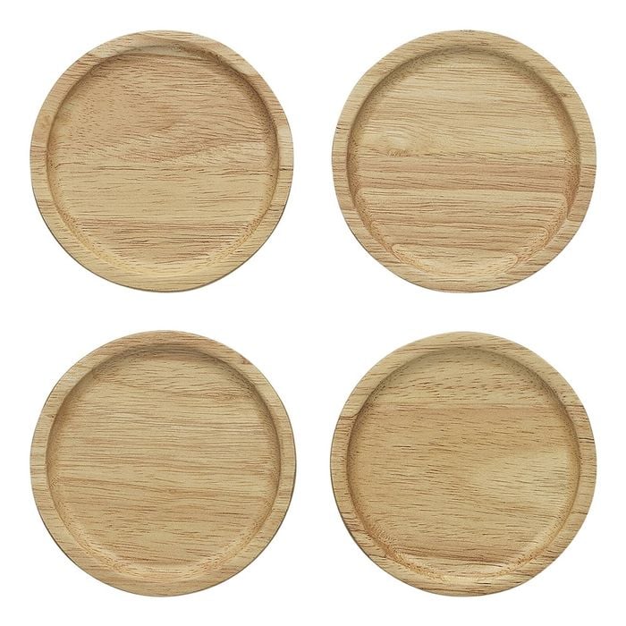 4PK Ecology 10cm Alto Rubberwood Coasters Set Drinking/Cup Mug