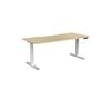 Olg Agile Motion Plus Square Leg White Frame New Oak Ravine Top Scallop Height Adjustable Desk L1800mm X W750mm