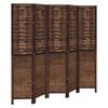 vidaXL Room Divider Privacy Screen 5 Panels Dark Brown Paulownia