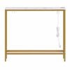 Artiss Console Table Charging Station Marble White & Gold