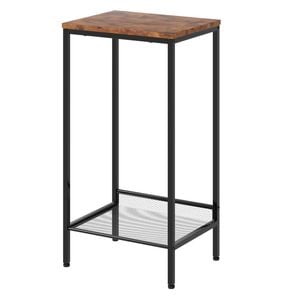 Levede 2-Tier Industrial Tall Bedside Table in Brown Colour