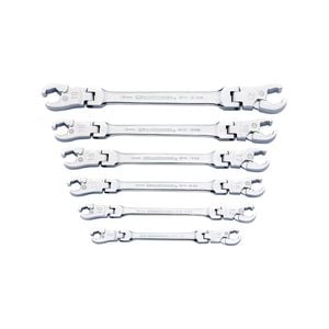 GEARWRENCH 6 Piece Ratcheting Flex Head Flare Nut Metric Wrench Set