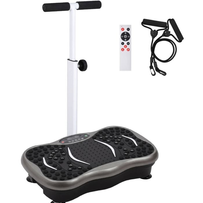 Advwin Vibration Plate Exercise Machine with Handlebar, Grey