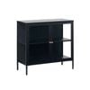 CARMEL 90cm 2 Glass Doors Sideboard Modern Furniture - Black