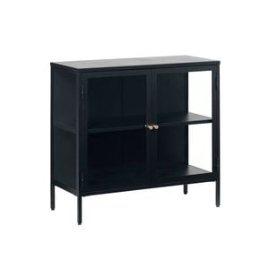 CARMEL 90cm 2 Glass Doors Sideboard Modern Furniture - Black