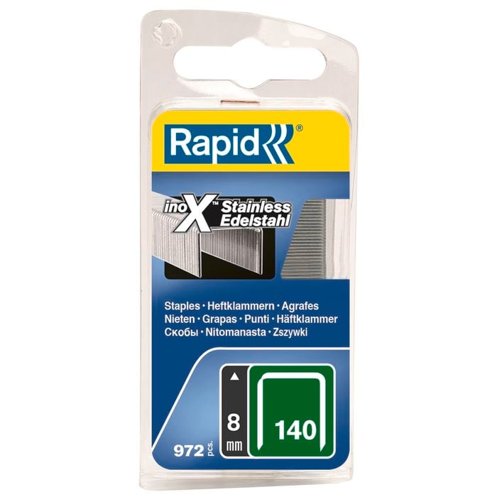 Rapid 8mm 140 Series Stainless Steel Staples - 972 Pack