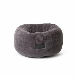 La Doggie Vita Charcoal Plush Dog Donut Bed