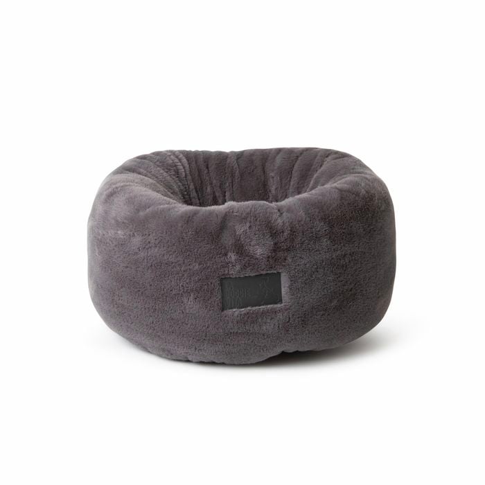 La Doggie Vita Charcoal Plush Dog Donut Bed
