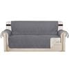 Smarcute 3 Seater Quilted Reversible Pet Friendly Non-Slip Sofa Cover with Straps Grey