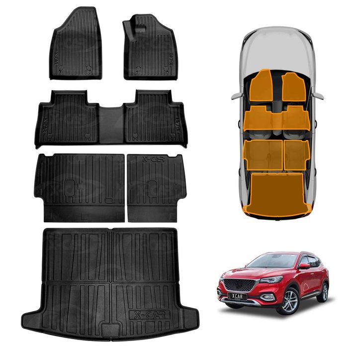 Floor Mats Boot Liner Set for MG HS 2018-2024  Cargo Kick Mats Back Seat Cover Car Trunk