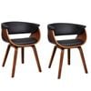 vidaXL 2x Dining Chairs with Bent Wood Frame Artificial Leather Kitchen Seats