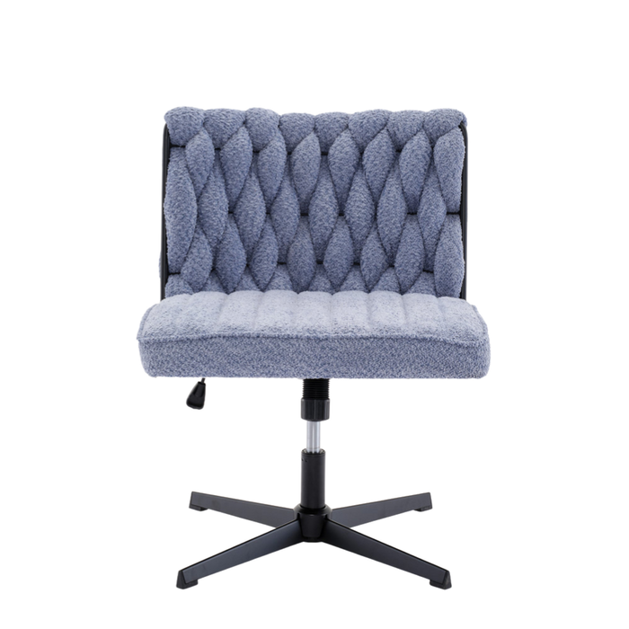 Maestro Furniture Koda Teddy Fabric Vanity Swivel Home Office Task Working Computer Chair Navy Blue