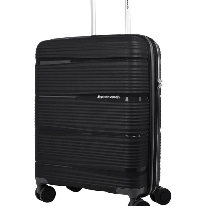 Pierre Cardin Normandy Cabin 55l Hard Shell Case Suitcase Travel Luggage Black