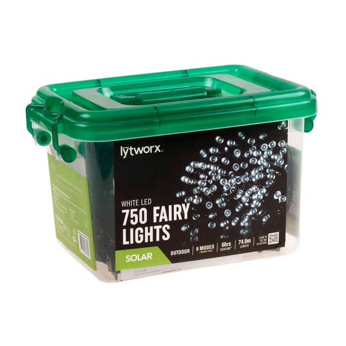 Lytworx White Solar Fairy Lights - 750 Pack