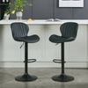 Homfurn Set of 2 Modern Faux Leather Swivel Bar Stools
