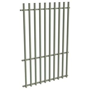 ProtectorAl 0350-1200W x 1800H Pale Eucalypt Aluminium Batten Pool Fence Panel with Mid Rail