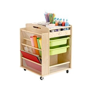Jooyes Wooden Art Craft Material Storage Trolley  - 58 Cm | Material Trolley | 76.5 Cm