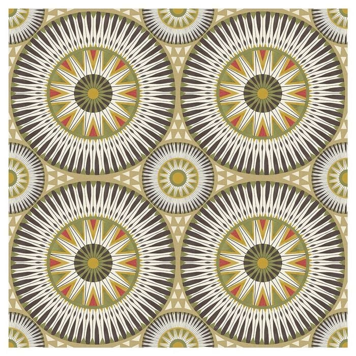 Large Ellipse - Coffee & Olive Ohpopsi Wallpaper 10m by 50cm