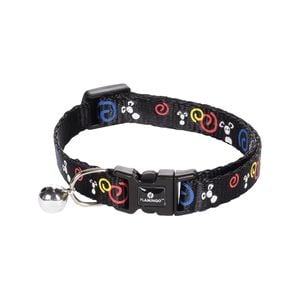 Flamingo Ziggi 20-35cm Mouse Motif Black Cat Collar