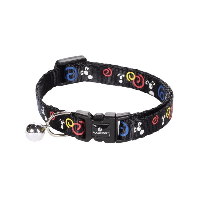 Flamingo Ziggi 20-35cm Mouse Motif Black Cat Collar