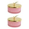 2PK LVD Glass 10cm Jewellery Stem Trinket w/ Lid Round - Tango