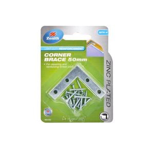 Zenith Corner Brace Bracket 50mm ZP 4pk
