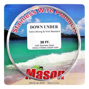 Mason Down Under 30' Single Strand Stainless Steel Wire Leader 100lb