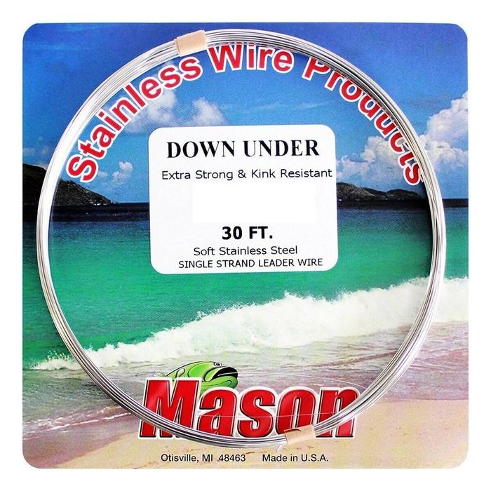 Mason Down Under 30' Single Strand Stainless Steel Wire Leader 100lb