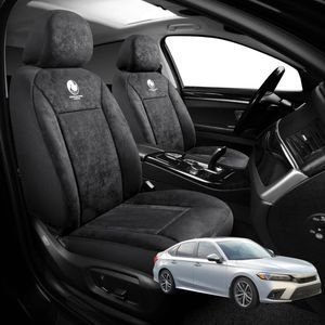 Australian Goose Edition Front Seat Covers for Honda Civic 2022 - Current (11th Gen) - Suede, Universal Fit - Black