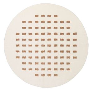 Loopsie-120cm X 120cm-balan Cream And Brown Rectangles Washable Round Rug