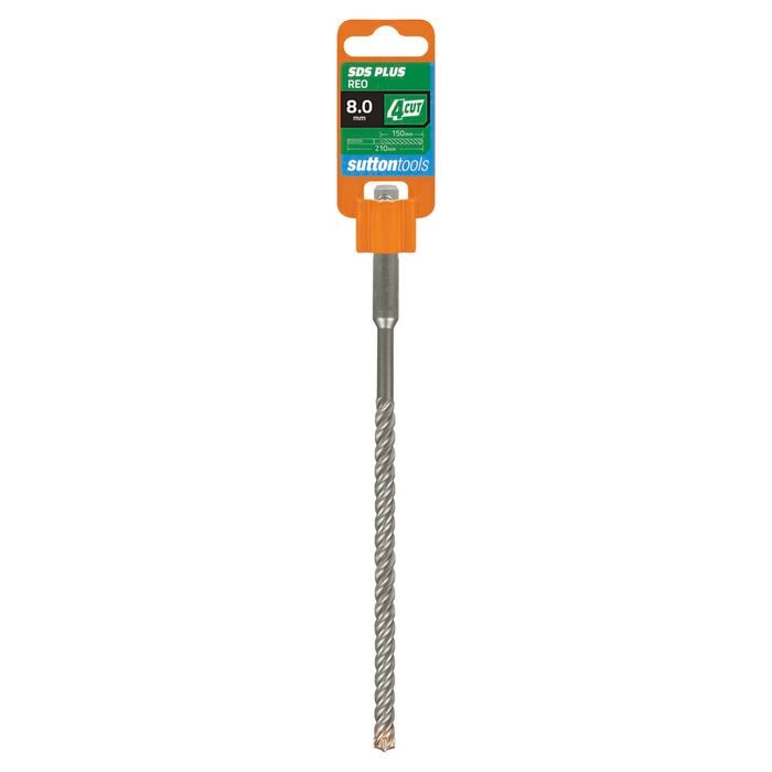 Sutton Tools 8.0 x 210mm 4 Cut SDS Plus Masonry Drill Bit