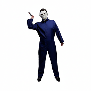 More Than Party Psycho Killer Navy Jumpsuit Halloween Mens Costume L/XL