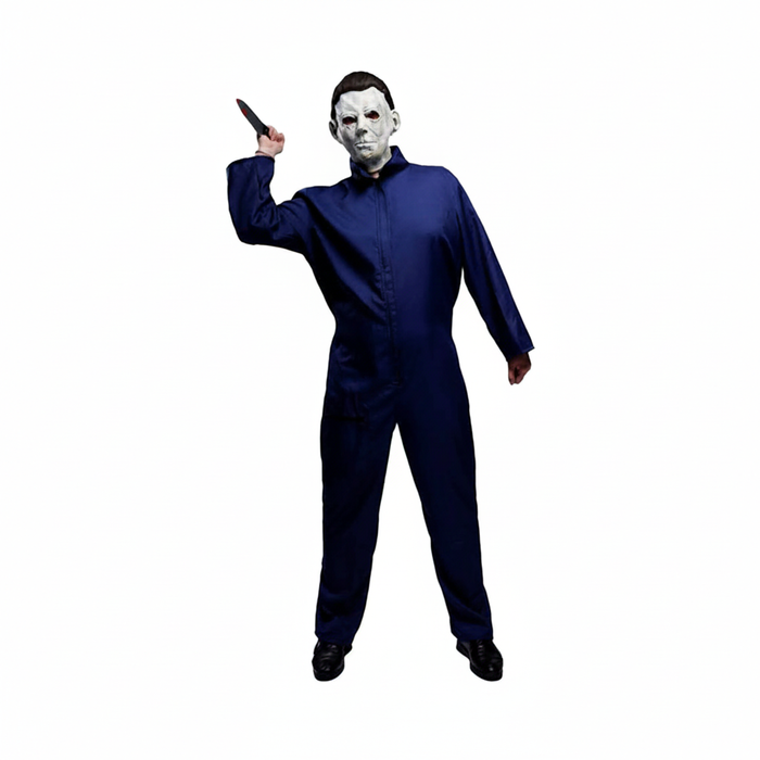 More Than Party Psycho Killer Navy Jumpsuit Halloween Mens Costume L/XL