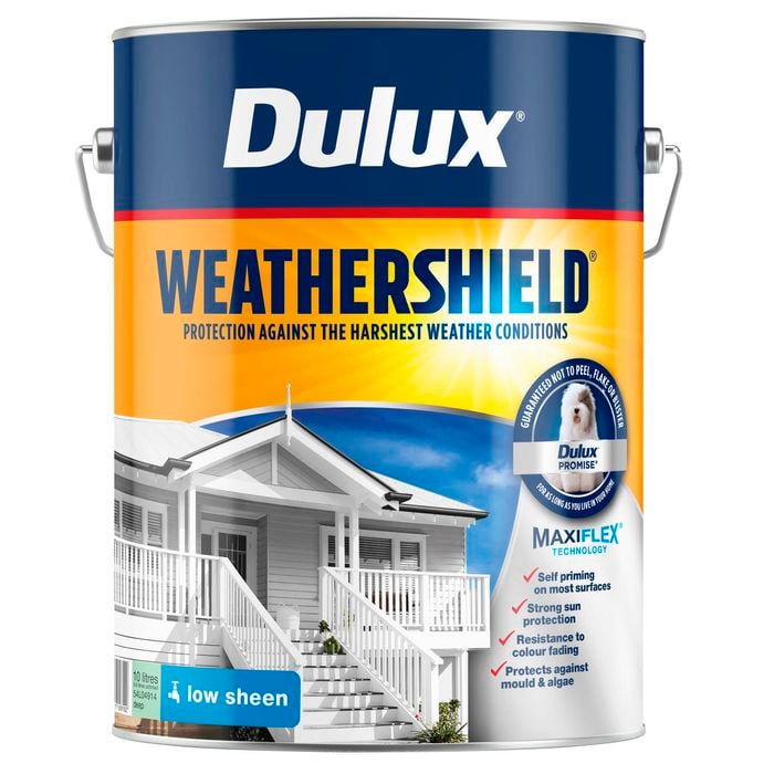 Dulux 10L Deep Low Sheen Weathershield Exterior Paint