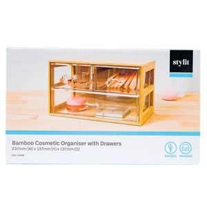 Stylit Bamboo Cosmetic Organiser With Drawers