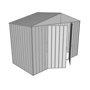 Build-a-Shed 3.0 x 1.5 x 2.3m Front Gable Double Hinged Doors Narrow Shed - Zinc