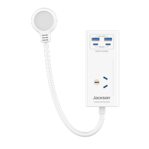 Jackson White PD20W 1 Outlet Adaptor With USB 2A/2C