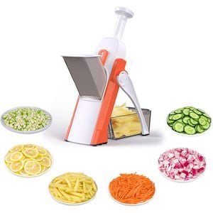 Catzon 5-in-1 Mandoline Slicer Adjustable Thickness 0.1-8mm-Orange