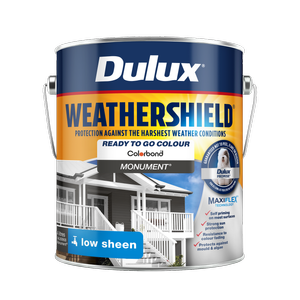 Dulux 4L Monument Low Sheen Weathershield Exterior Paint - 4L