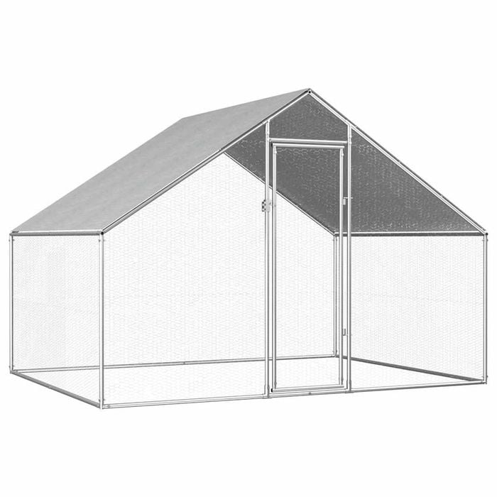 vidaXL Outdoor Chicken Cage 2.75x2x1.92m Galvanised Steel Poultry Cage Run House