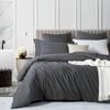 Gioia Casa 100% Cotton Vintage Washed Bed Quilt Cover Set - Charcoal - Double