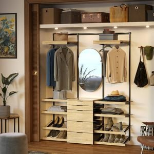 New Flexi Storage Home Solutions Double slot hanging system in timber look for bedroom