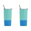 2PK Annabel Trends 500ml Stainless Steel Wave Smoothie Tumbler Aqua Blue