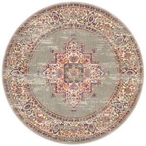 Garden 211 Grey 150x150cm Round - Small Pet Friendly Power Loomed Rug