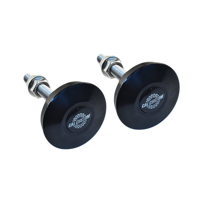 Cal Custom Quick Release Push Button Fastener, Billet Aluminium, 2.44" Head, Black