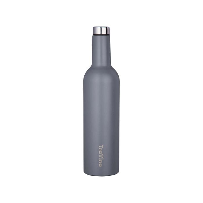 TraVino Insulated Wine Flask - 750ml Cement Grey (Matte)