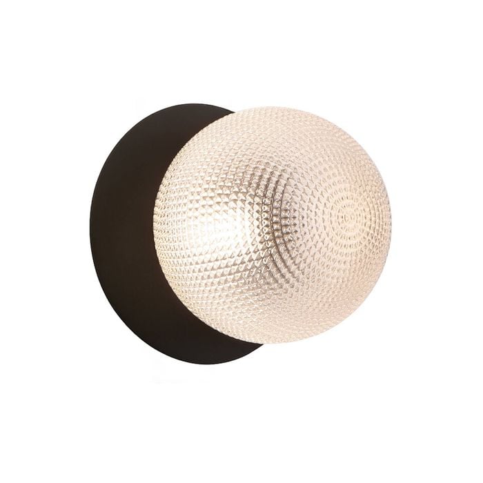Lexi Lighting Odessa Diamond Cut Glass Led Wall Light With Black Base - Warm White/large