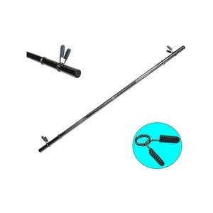 140cm - 30mm Diameter Hollow Barbell Bar With 2 Spring Collars - Max Load 70kg