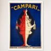 Galrie Davide Campari Clowns Vintage Art Nouveau Poster - Red and White Design Artwork, White Frame, A1 60 x 84cm (23 x 33inch)
