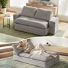 Homfurn Convertible Folding Sofa Bed 2-seater Corduroy 30d High-density Foam Boneless Couch Grey